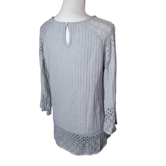 LC Lauren Conrad Sweater Knit Gray Silver Womens Small Pullover - Picture 6 of 10